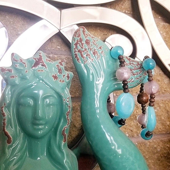 Blue & Brown Beaded Bracelet Set (2) - Picture 4 of 11